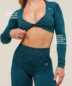 Adapt Animal Long Sleeve Crop Top