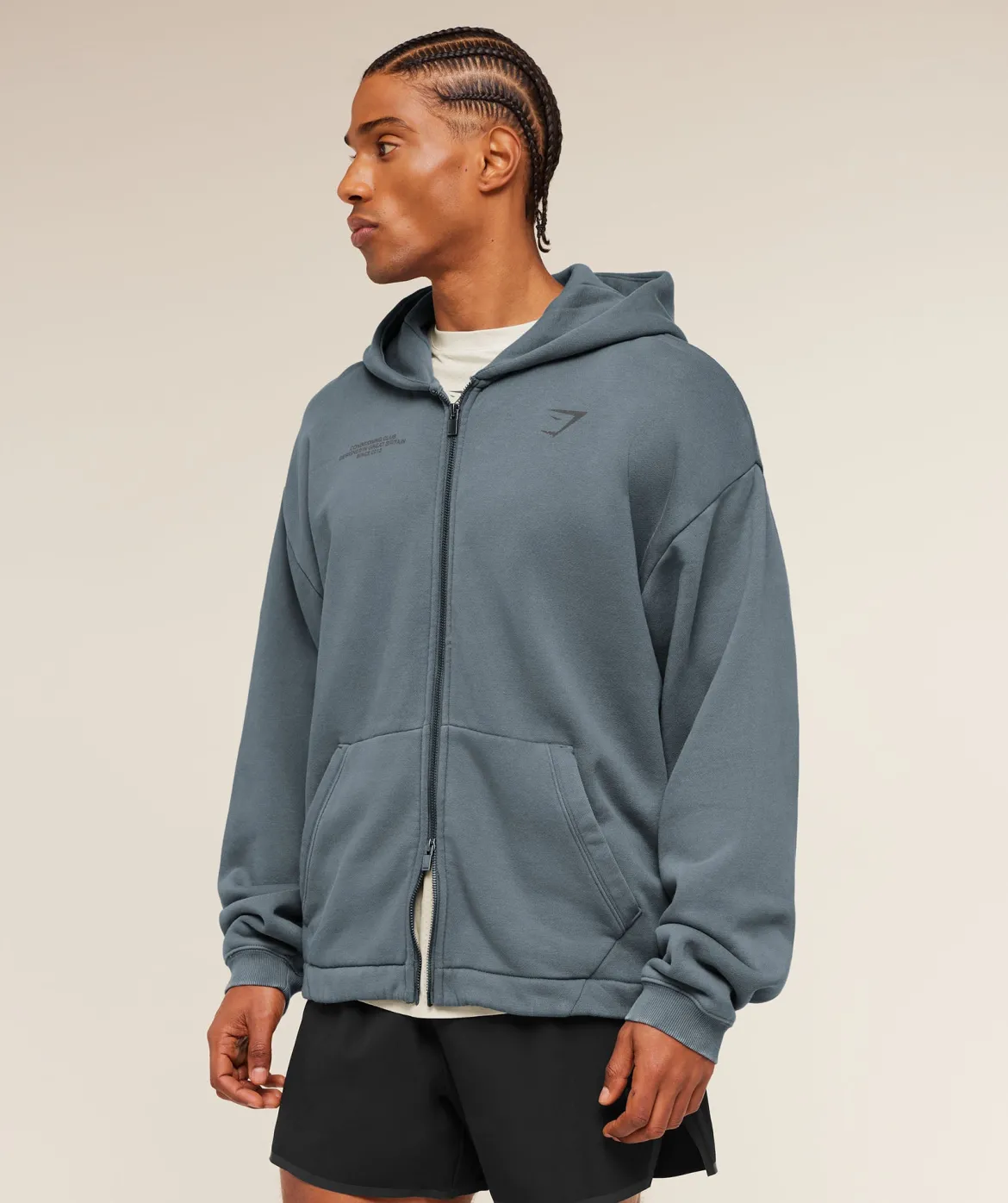 Conditioning Club Washed Zip Through Hoodie