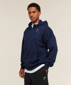 Crest Oversized Zip Up Hoodie