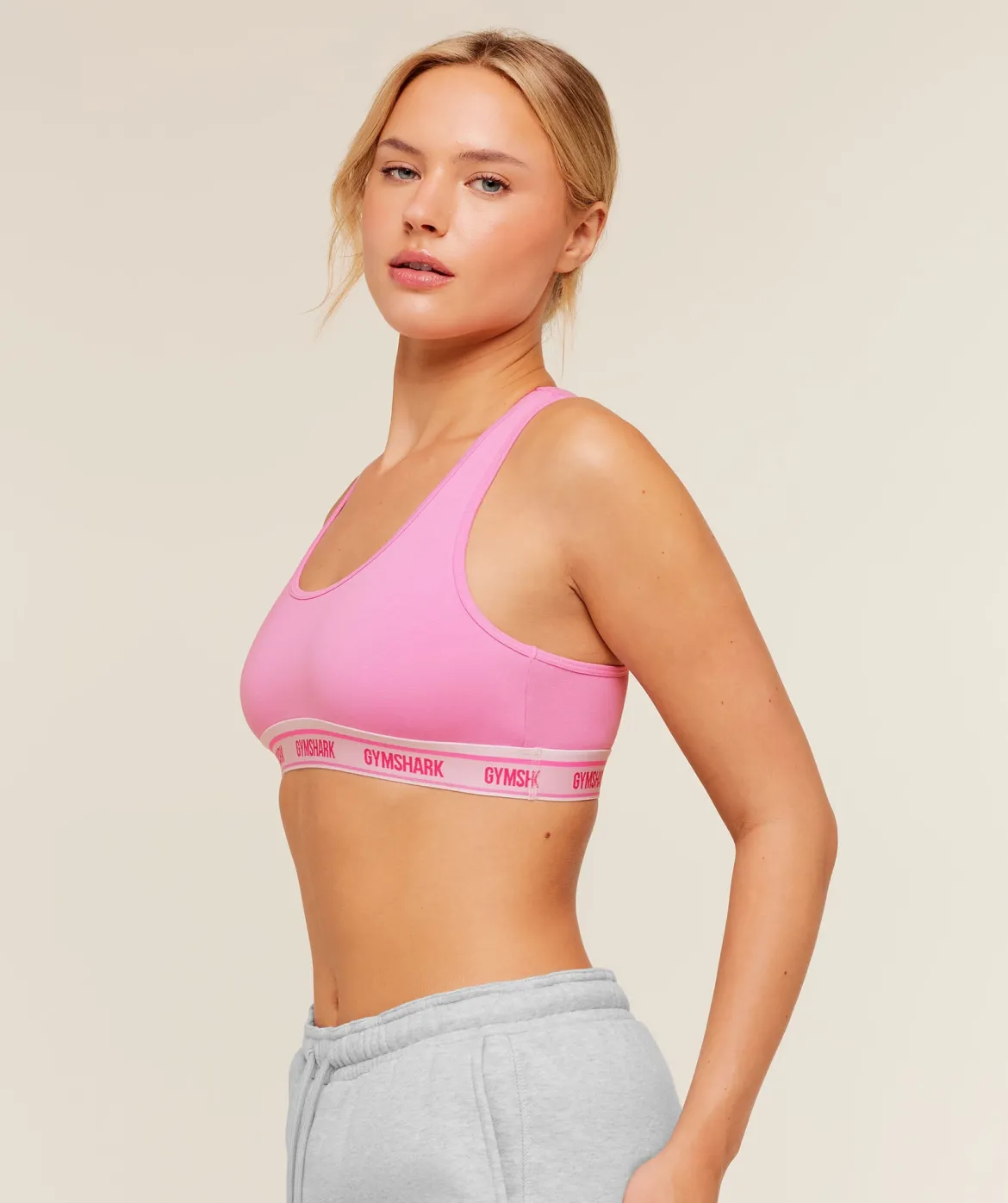 Elastic Branded Racerback Cotton Bralette