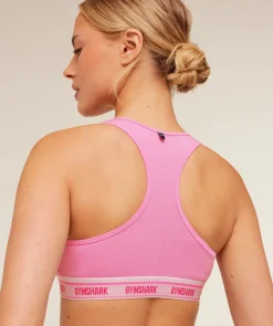 Elastic Branded Racerback Cotton Bralette
