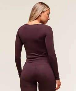 Everyday Seamless Wide Neck Long Sleeve Top