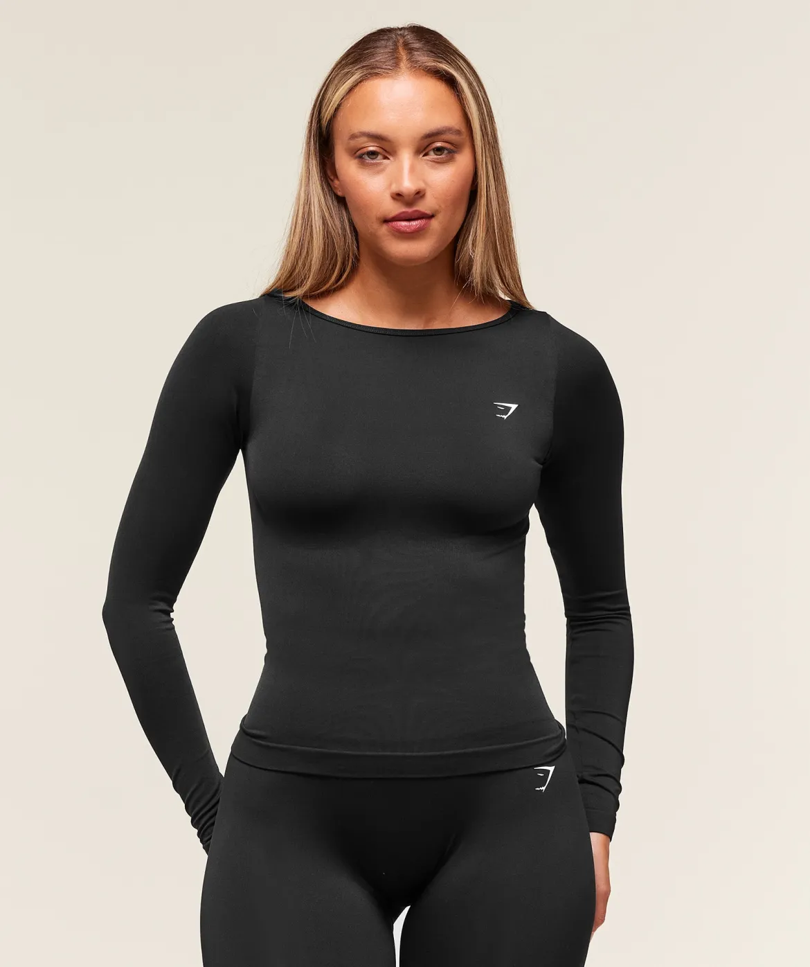 Everyday Seamless Wide Neck Long Sleeve Top