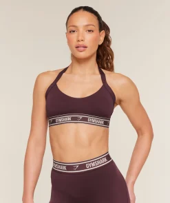 Light Support Halter Neck Logo Sports Bra