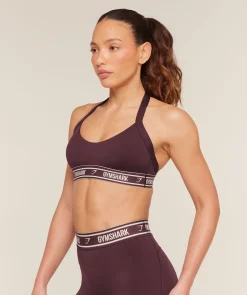 Light Support Halter Neck Logo Sports Bra