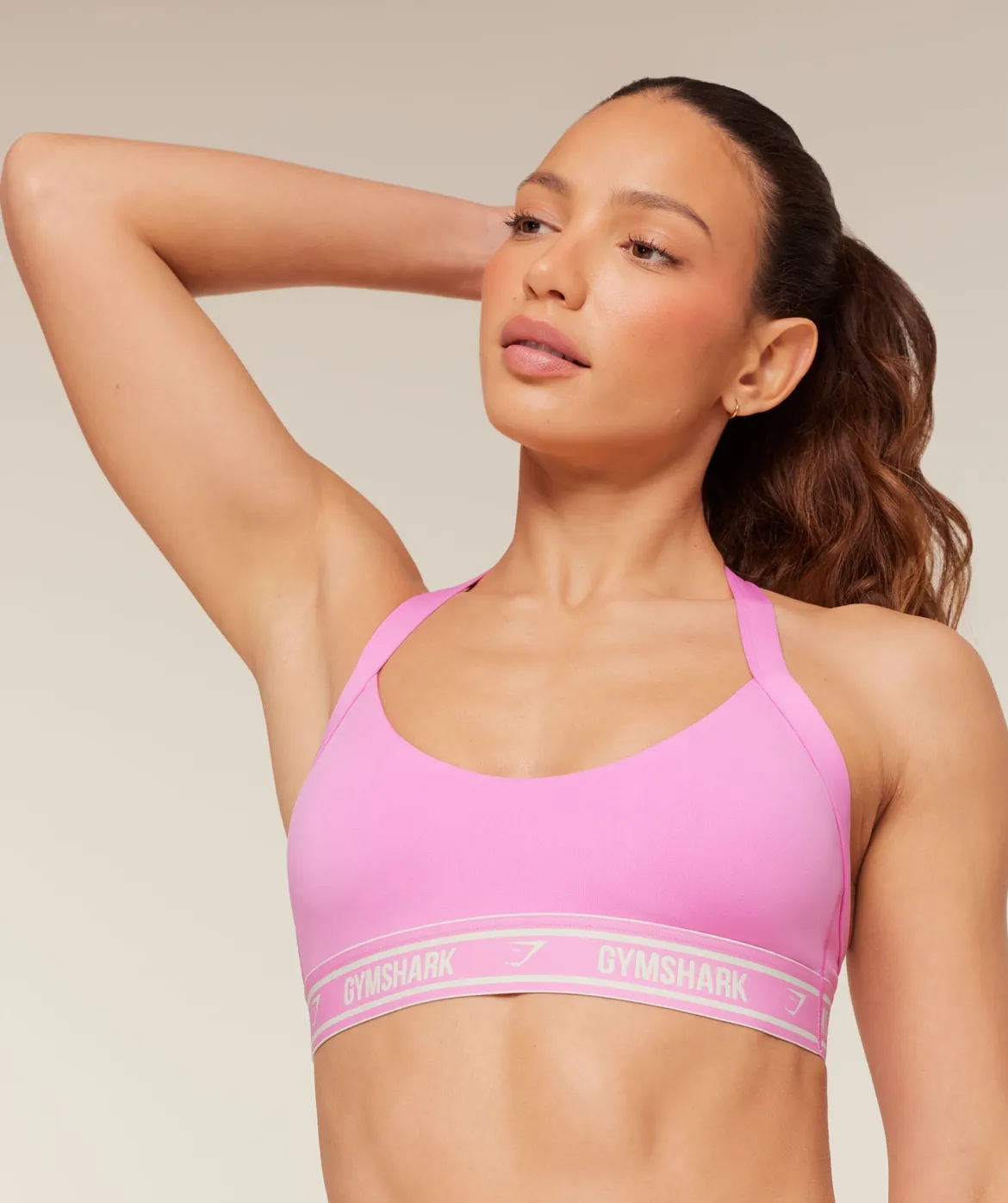 Light Support Halter Neck Logo Sports Bra