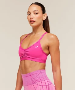 Ruched Strappy Sports Bra