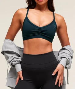 Ruched Strappy Sports Bra