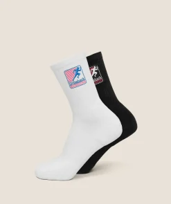 Running Graphic Crew Socks 2pk