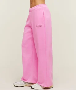 Script Embroidery Wide Leg Pants